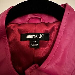 Beautiful wine color leather women jacket